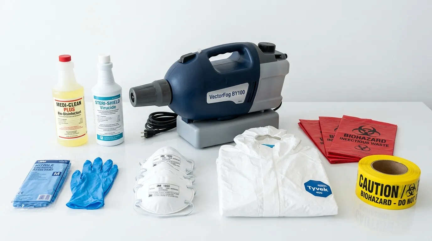 Professional biohazard remediation crew working in Fort Salonga